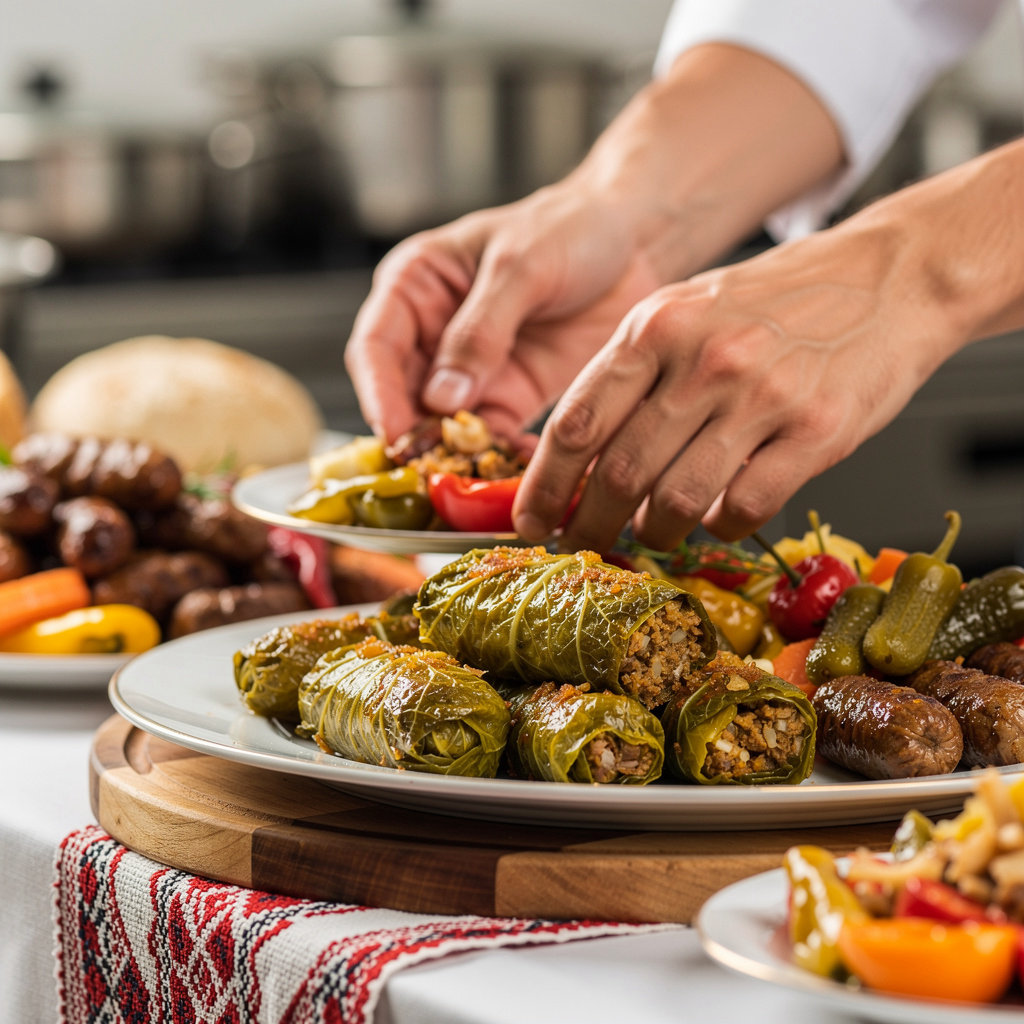 buni's Catering professional Romanian food catering service with beautifully plated dishes and event setup